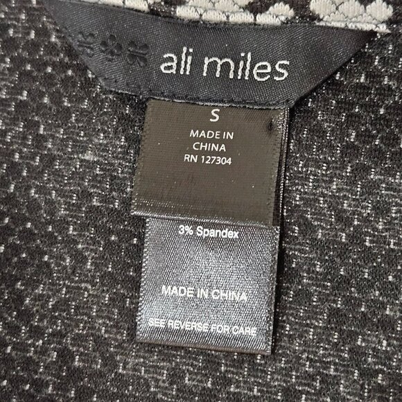 Ali Miles Black & White Houndstooth Button-Up Coat Blazer Sz Small Preppy Flowy - Picture 12 of 12